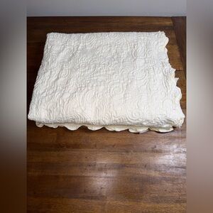 Oasis Peacock Alley "MATELASSE" Coverlet 100% Cotton Quilt